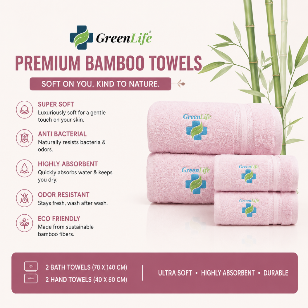 Bamboo Gift Towel Set of 4 | 2 Bath Towels & 2 Hand Towels | Soft & Absorbent Quick Dry Towels for Home, Gym & Daily Use - Image 5
