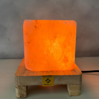 Himalaya Rock Salt Lamp Cube Sqr Base