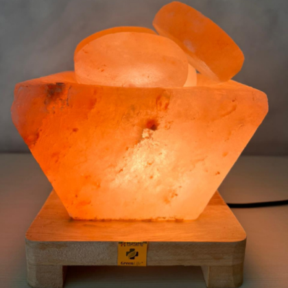 Himalaya Rock Salt Lamp Hawan Kund With Pebbles