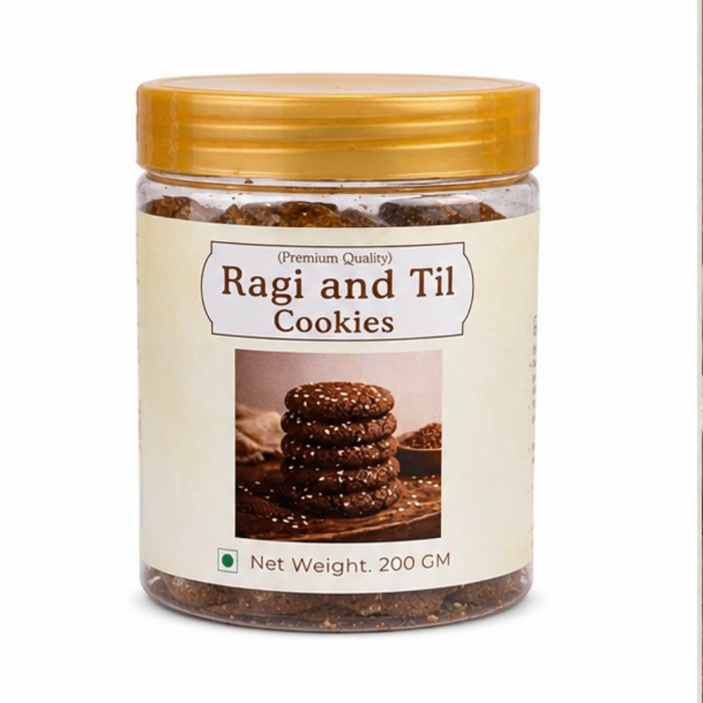 Ragi and Til Cookies | Healthy Finger Millet & Sesame Cookies | Crunchy Snack | 200g - Image 2
