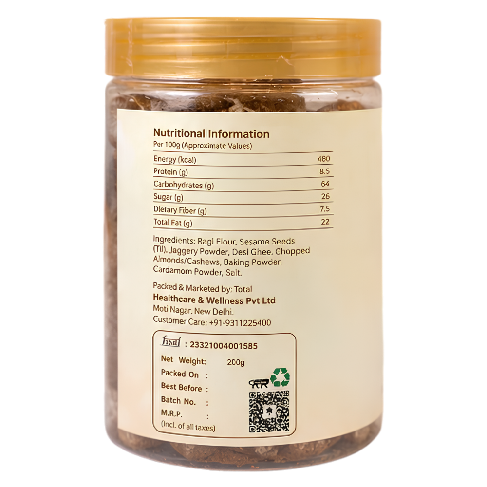 Ragi and Til Cookies | Healthy Finger Millet & Sesame Cookies | Crunchy Snack | 200g - Image 3