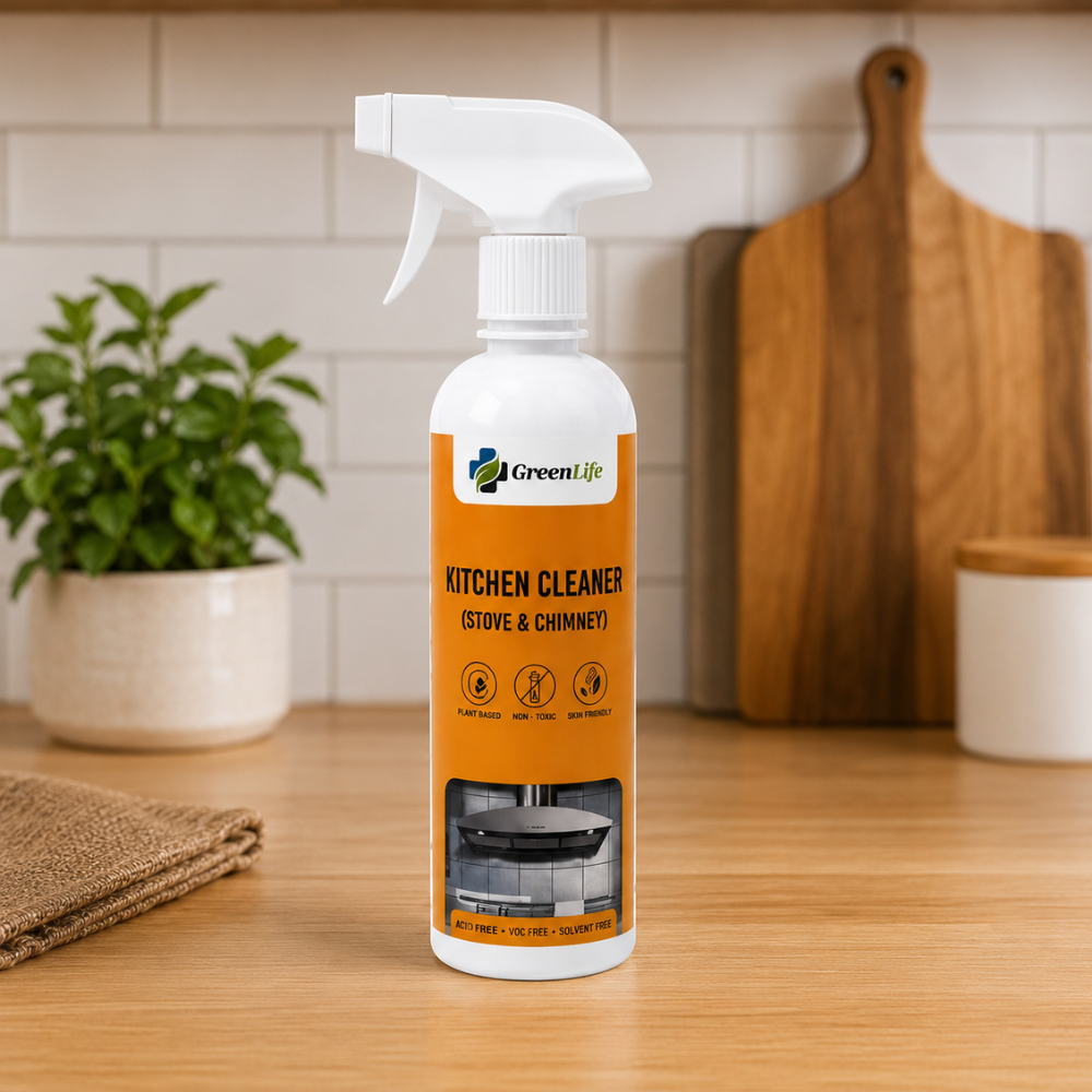 Kitchen Cleaner Spray for Stove & Chimney | Plant-Based Non-Toxic Degreaser | Removes Oil, Grease & Kitchen Stains