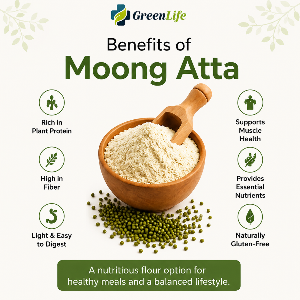 Moong Atta 1kg | Premium Quality Green Gram Flour | Natural Protein Rich Flour for Roti, Cheela & Healthy Recipes - Image 4