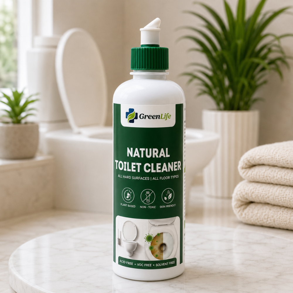 Natural Toilet Cleaner Liquid for Toilet Bowls & Bathroom Surfaces | Plant-Based Non-Toxic Toilet Cleaner | Removes Stains & Odour