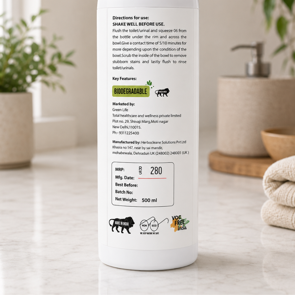 Natural Toilet Cleaner Liquid for Toilet Bowls & Bathroom Surfaces | Plant-Based Non-Toxic Toilet Cleaner | Removes Stains & Odour - Image 3