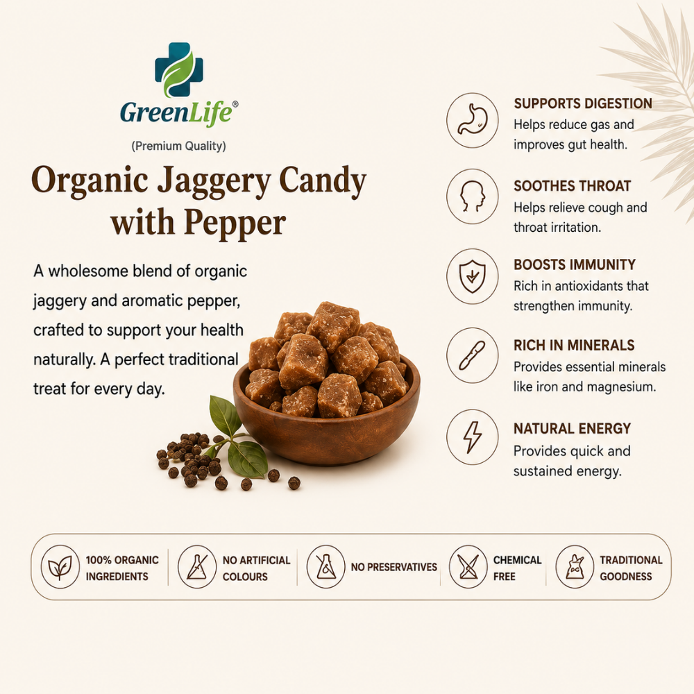 Organic Jaggery Candy with Pepper 250g | Natural Desi Gur Pepper Candy | Traditional Sweet & Spicy Snack - Image 4