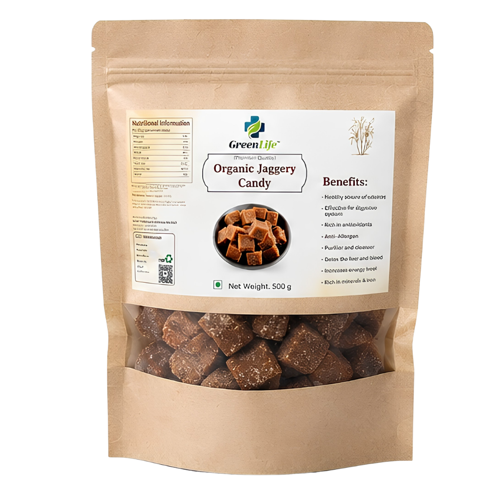 Organic Plain Jaggery Candy 500g | Natural Desi Gur Candy | Chemical Free Traditional Sweet Treat - Image 2