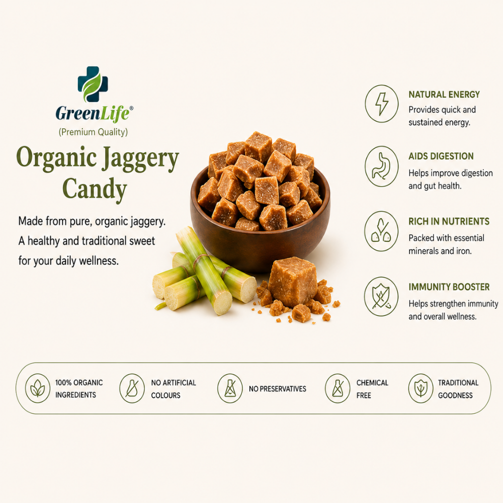 Organic Plain Jaggery Candy 500g | Natural Desi Gur Candy | Chemical Free Traditional Sweet Treat - Image 4