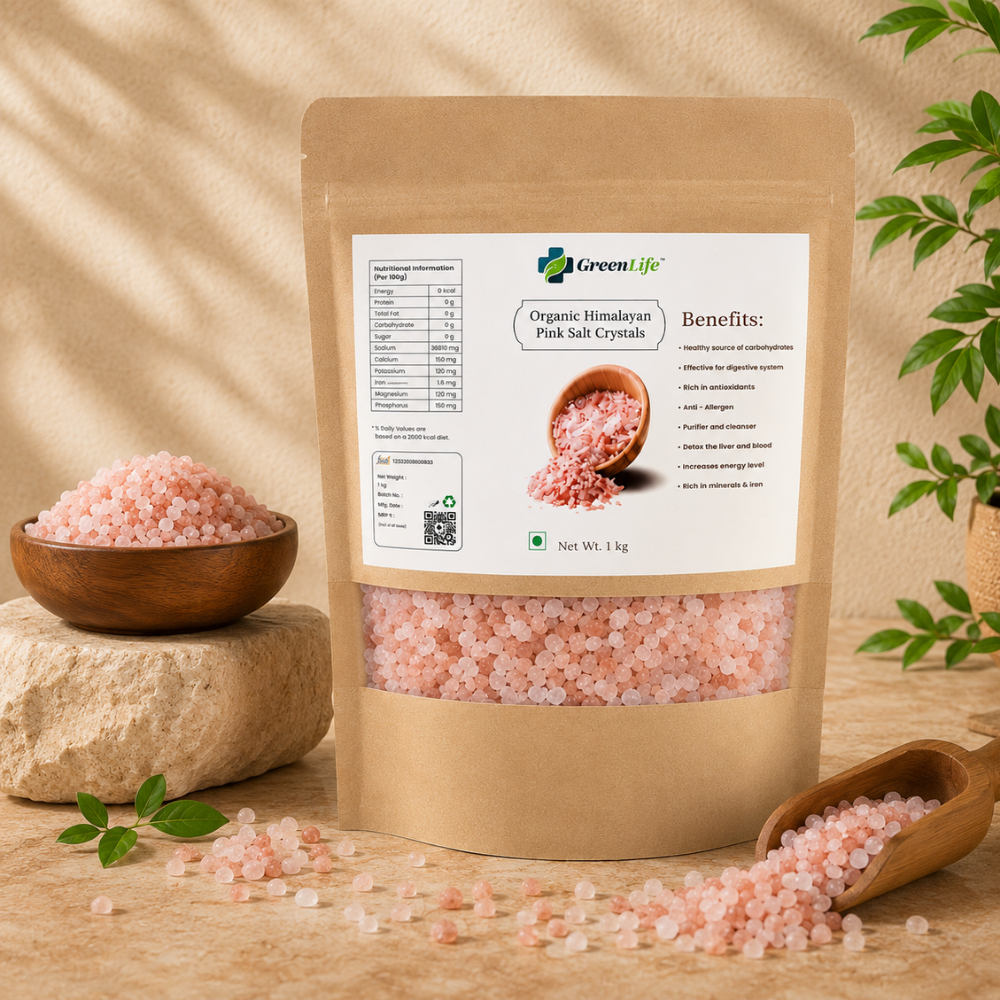 Himalayan Pink Salt Crystals 1kg | Natural Rock Salt Crystals | Premium Pink Salt for Cooking, Seasoning & Daily Use