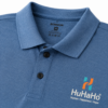 Men Polo Collar T-Shirt | Regular Fit Half Sleeve Cotton Blend Casual T-Shirt | Blue | HuHaHo Printed