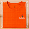 Men Solid Round Neck Half Sleeve Cotton Blend T-Shirt | Orange | HuHaHo Printed