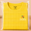 Men Solid Round Neck Half Sleeve Cotton Blend T-Shirt | Yellow | HuHaHo Printed